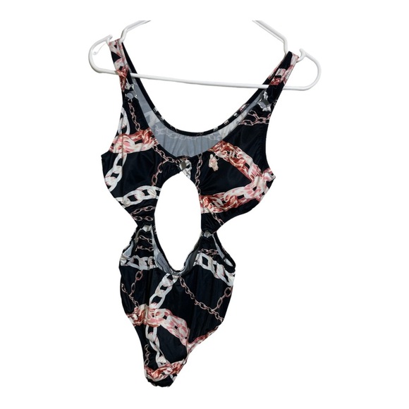 Luna Tuccini womens one piece open stomach chain pattern swimsuit new XL - Picture 2 of 10